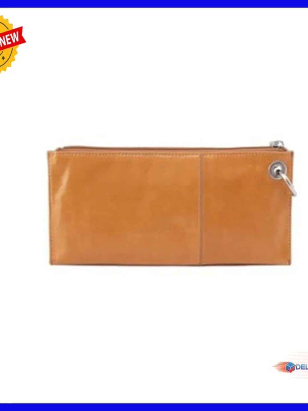 Leather Wristlet Wallet with 6 Card Slots and Zipper Pocket